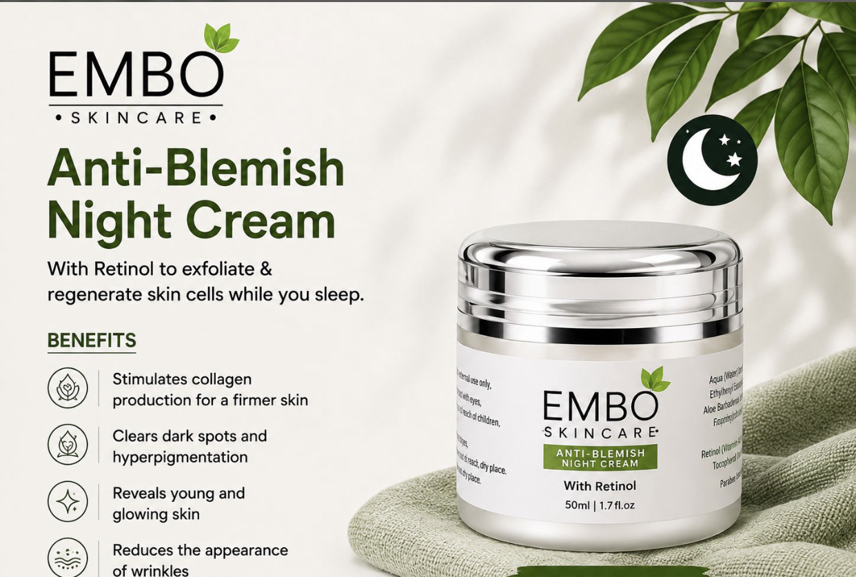EMBO Night Cream 50ml with original EMBO packaging